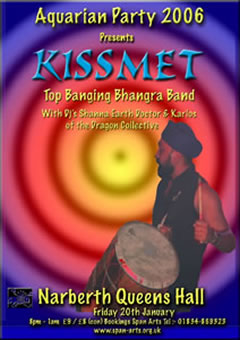 poster for Kissmet gig at Narberth Queens Hall