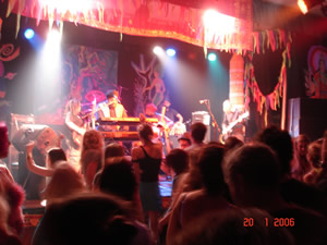 Kissmet on stage at Narberth Queens Hall on 20 January 2006
